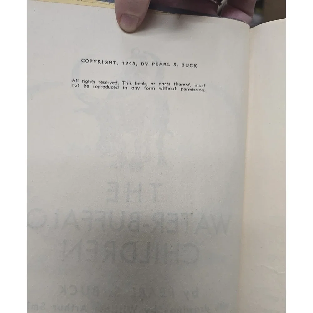 Vintage 1943 The Water-Buffalo Children by Pearl S. Buck Hardcover Book‎
